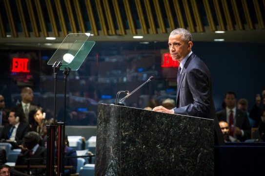 Behind the scenes at the UN Climate Summit, Sept 23, 2014. Photo: United Nations / John Gillespie
